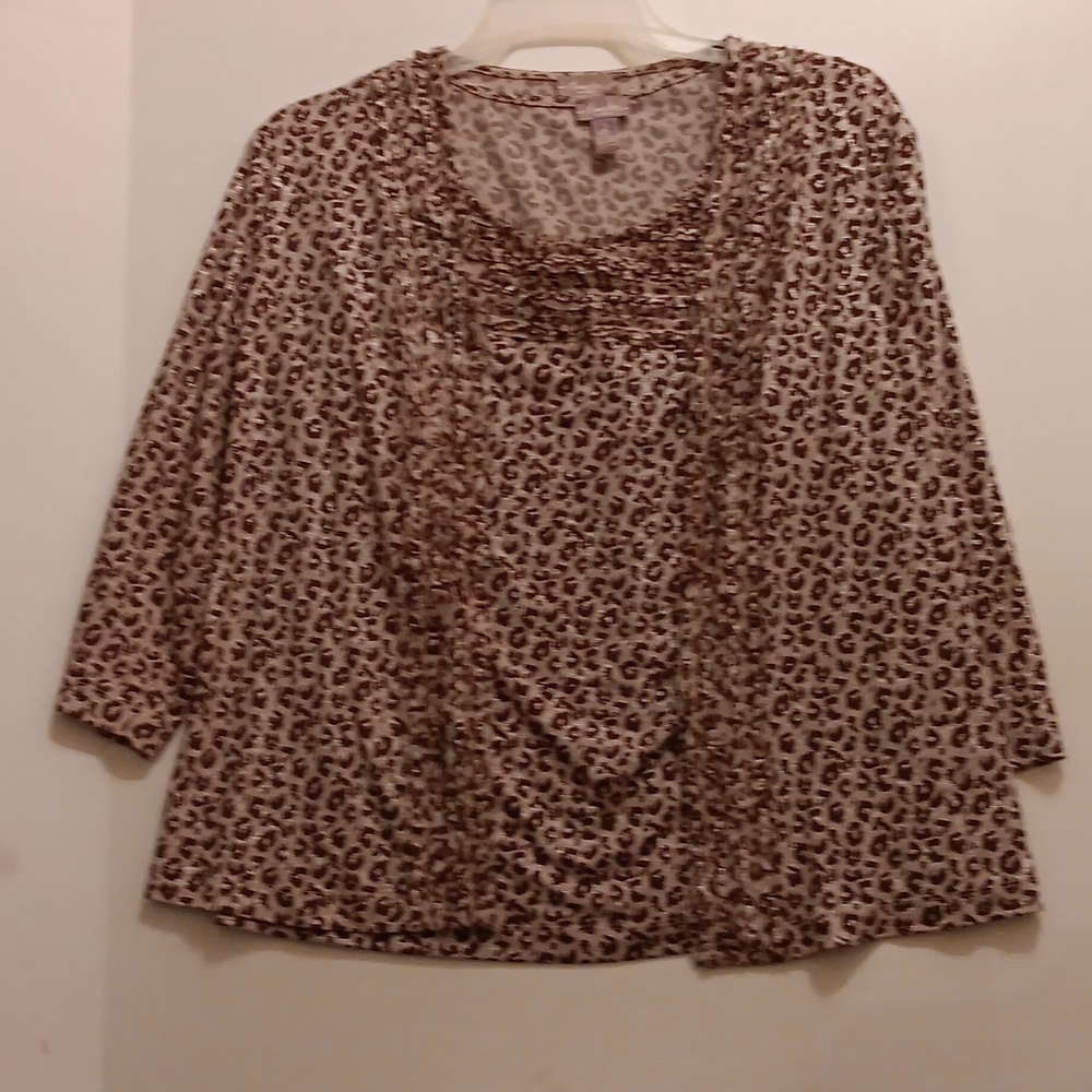 CHICO'S METTALIC SHELL CARDIGAN SET